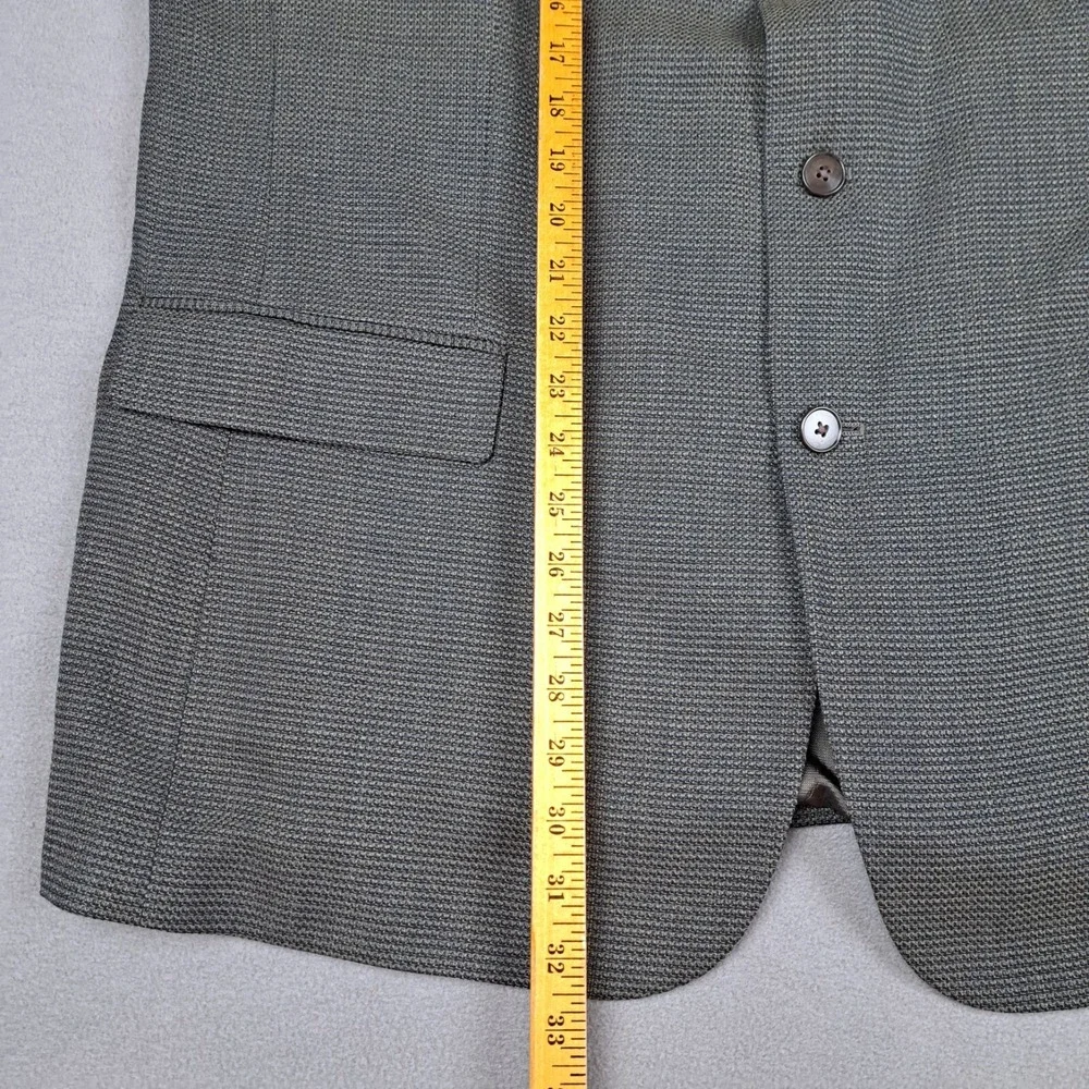 Oscar De La Renta Tweed Wool Sport Coat 46R Gray Men Blazer Jacket Single Breast